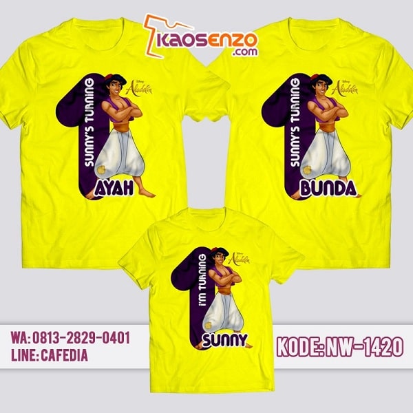 Kaos Couple Keluarga Aladdin | Kaos Ultah Anak | Kaos Aladdin - NW 1420