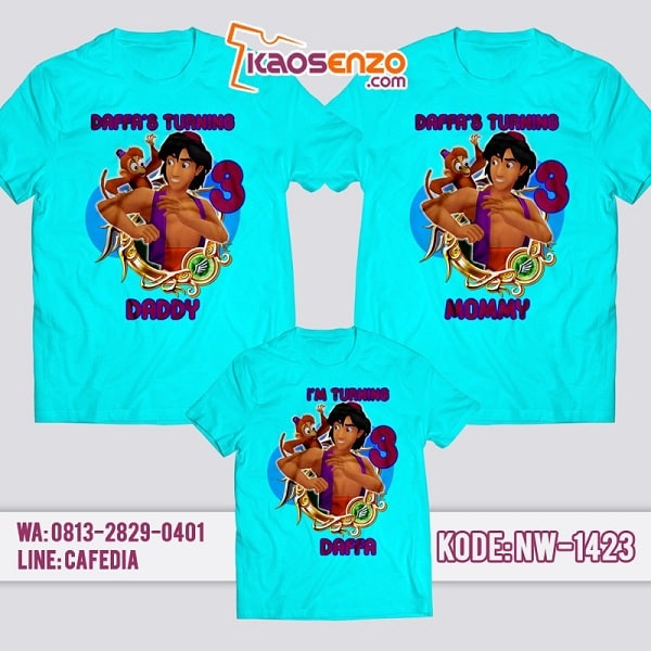 Kaos Couple Keluarga Aladdin | Kaos Ultah Anak | Kaos Aladdin - NW 1423