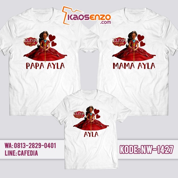 Baju Kaos Couple Keluarga Princess Elena | Kaos Family Custom | Kaos Princess Elena - NW 1427