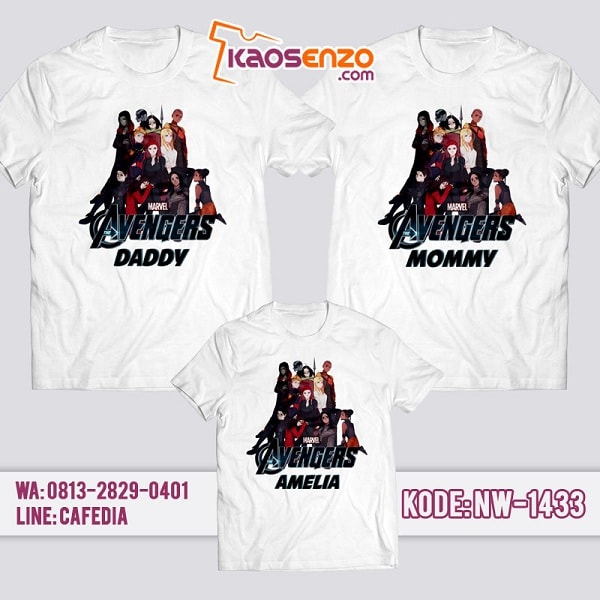 Baju Kaos Couple Keluarga Avengers | Kaos Family Custom | Kaos Avengers - NW 1433