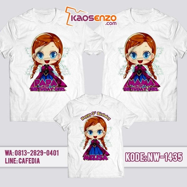 Baju Kaos Couple Keluarga Frozen | Kaos Ulang Tahun Anak | Kaos Frozen - NW 1435