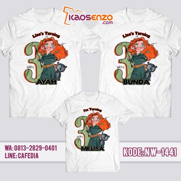 Baju Kaos Couple Keluarga Brave | Kaos Ulang Tahun Anak | Kaos Brave - NW 1441