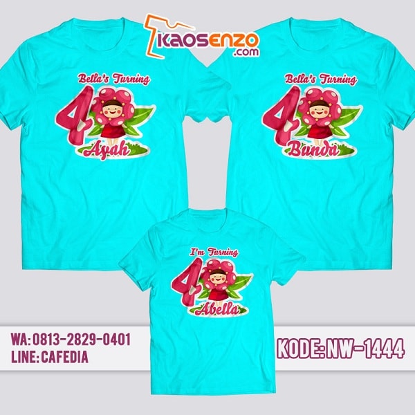 Kaos Couple Keluarga Princess | Kaos Ultah Anak | Kaos Princess - NW 1444