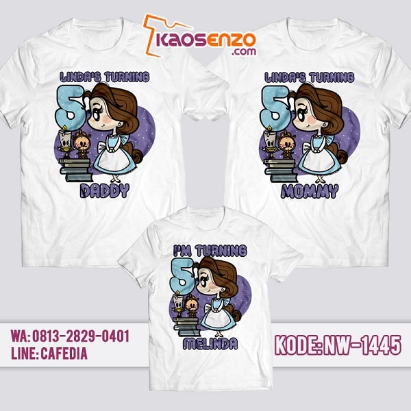 Baju Kaos Couple Keluarga Princess | Kaos Ultah Anak | Kaos Princess - NW 1445