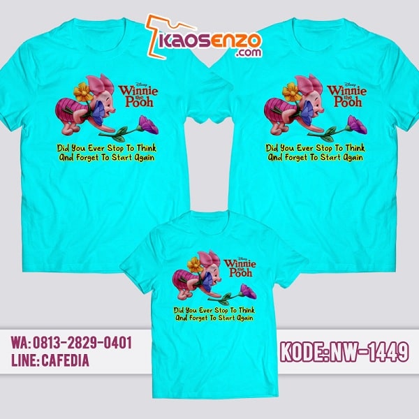 Baju Kaos Couple Keluarga Winnie The Pooh | Kaos Family Custom | Kaos Winnie The Pooh - NW 1449