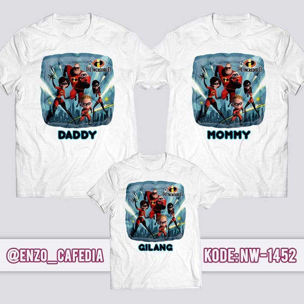 Baju Kaos Couple Keluarga Incredible | Kaos Family Custom | Kaos Incredible - NW 1452