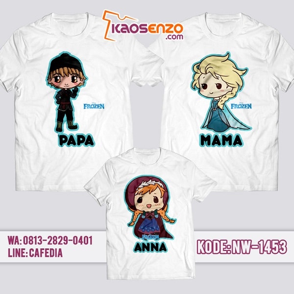 Baju Kaos Couple Keluarga Frozen | Kaos Family Custom | Kaos Frozen - NW 1453