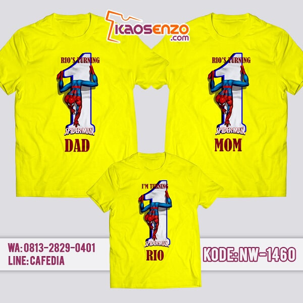 Kaos Couple Keluarga Spiderman | Kaos Ultah Anak | Kaos Spiderman - NW 1460