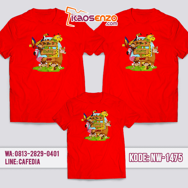 Baju Kaos Couple Keluarga Animal Zoo | Kaos Family Custom | Kaos Animal Zoo - NW 1475 