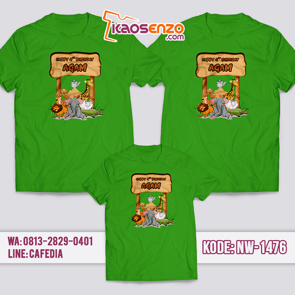 Kaos Couple Keluarga Animal Zoo | Kaos Ulang Tahun Anak | Kaos Animal Zoo - NW 1476