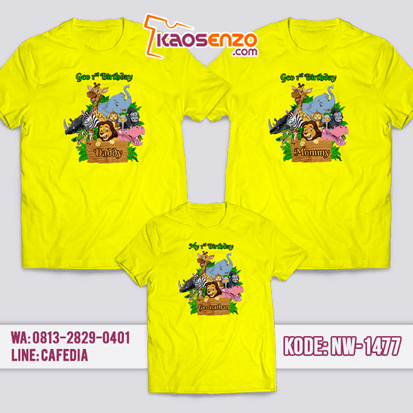 Kaos Couple Keluarga Animal Zoo | Kaos Ulang Tahun Anak | Kaos Animal Zoo - NW 1477