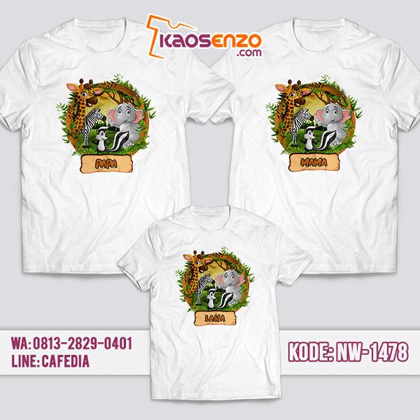 Baju Kaos Couple Keluarga Animal Zoo | Kaos Family Custom | Kaos Animal Zoo - NW 1478