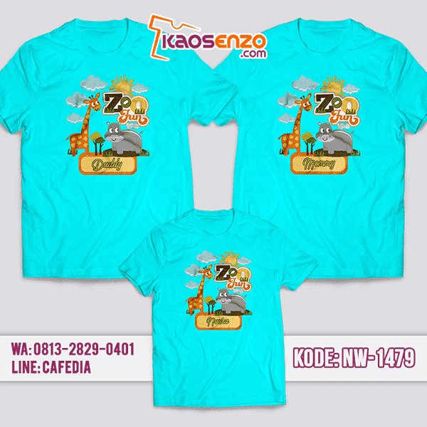 Baju Kaos Couple Keluarga Animal Zoo | Kaos Family Custom | Kaos Animal Zoo - NW 1479