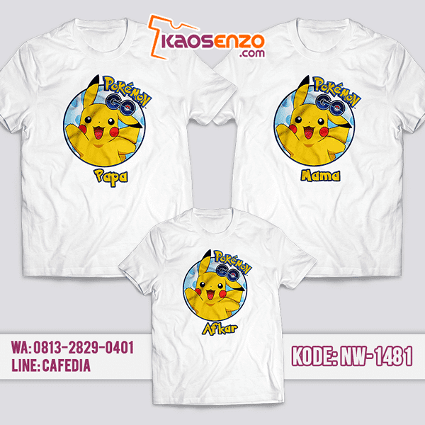 Baju Kaos Couple Keluarga Pokemon | Kaos Family Custom | Kaos Pokemon - NW 1481