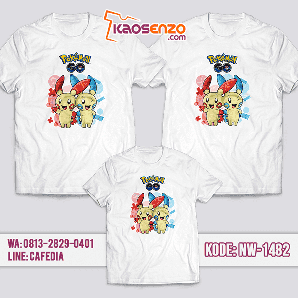 Baju Kaos Couple Keluarga Pokemon | Kaos Family Custom | Kaos Pokemon - NW 1482