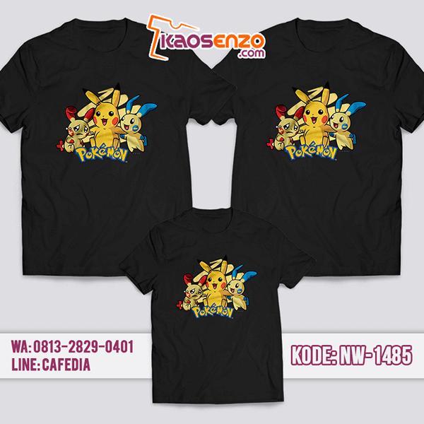 Baju Kaos Couple Keluarga Pokemon | Kaos Family Custom | Kaos Pokemon - NW 1485