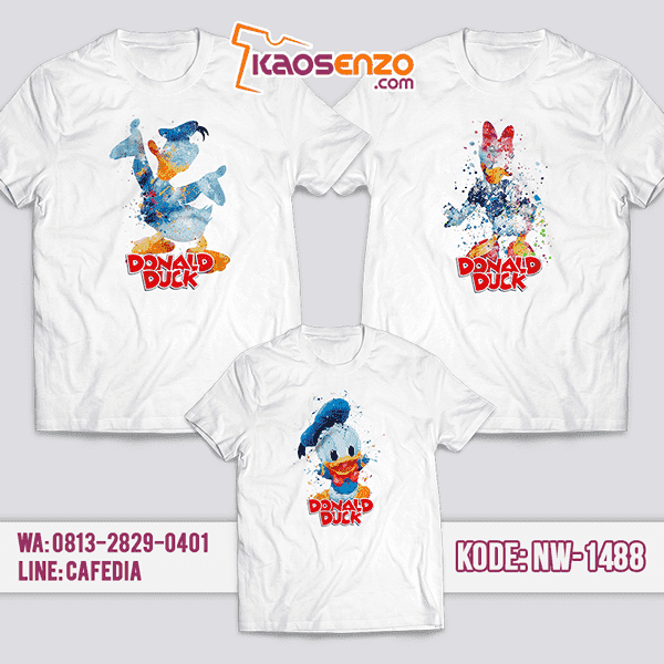 Baju Kaos Couple Keluarga Donald Duck | Kaos Family Custom | Kaos Donald duck- NW 1488