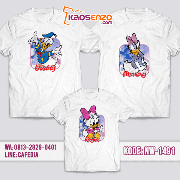 Baju Kaos Couple Keluarga Donald Duck | Kaos Family Custom | Kaos Donald duck- NW 1491