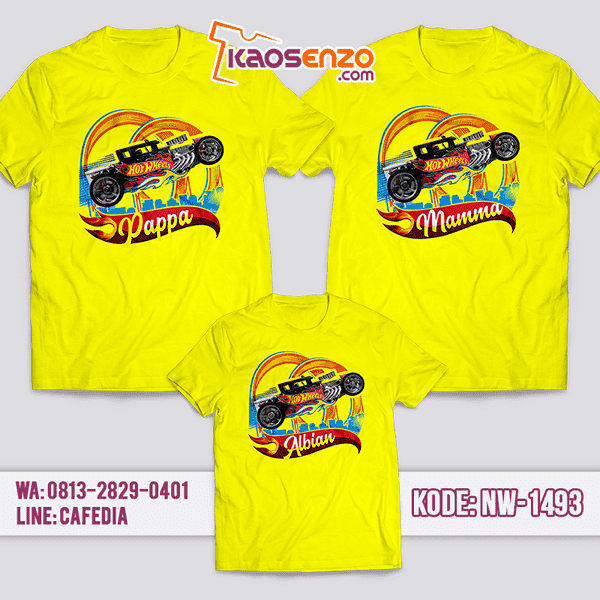 Baju Kaos Couple Keluarga Hotwheels | Kaos Family Custom | Kaos Hotwheels- NW 1493