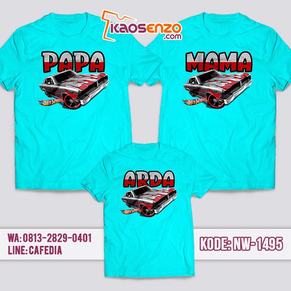 Baju Kaos Couple Keluarga Hotwheels | Kaos Family Custom | Kaos Hotwheels- NW 1495