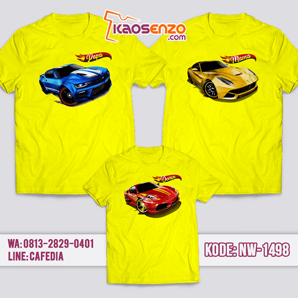 Baju Kaos Couple Keluarga Hotwheels | Kaos Family Custom | Kaos Hotwheels- NW 1498