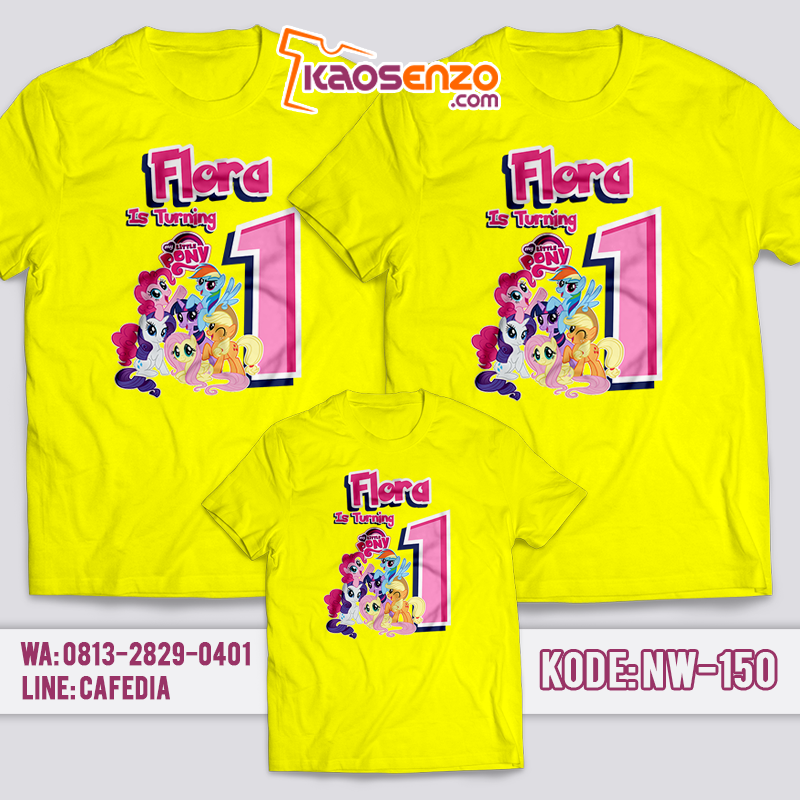 Baju Kaos Couple Keluarga | Baju Kaos Ultah Motif Little Pony