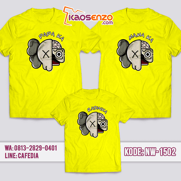 Baju Kaos Couple Keluarga Kaws | Kaos Family Custom | Kaos Kaws- NW 1502