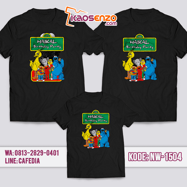 Kaos Couple Keluarga Kaws | Kaos Ulang Tahun Anak | Kaos Kaws - NW 1504