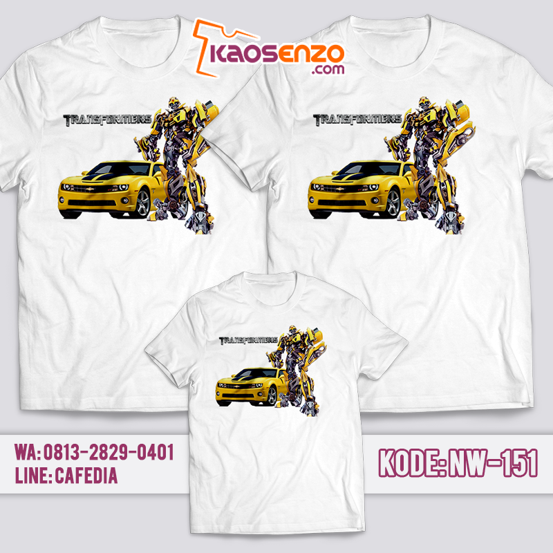 Baju Kaos Couple Keluarga | Baju Kaos Ultah Motif Transformer