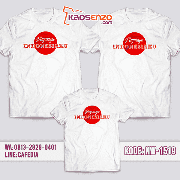 Baju Kaos Couple Keluarga Kemerdekaan | Kaos Family Custom | Kaos Kemerdekaan- NW 1519