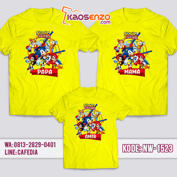 Baju Kaos Couple Keluarga Sonic | Kaos Family Custom | Kaos Sonic- NW 1523