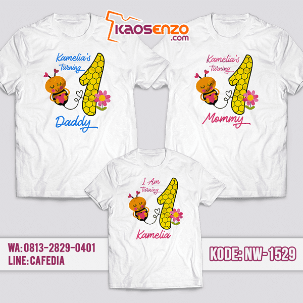 Baju Kaos Couple Keluarga Bee | Kaos Ultah Anak | Kaos Bee - NW 1529