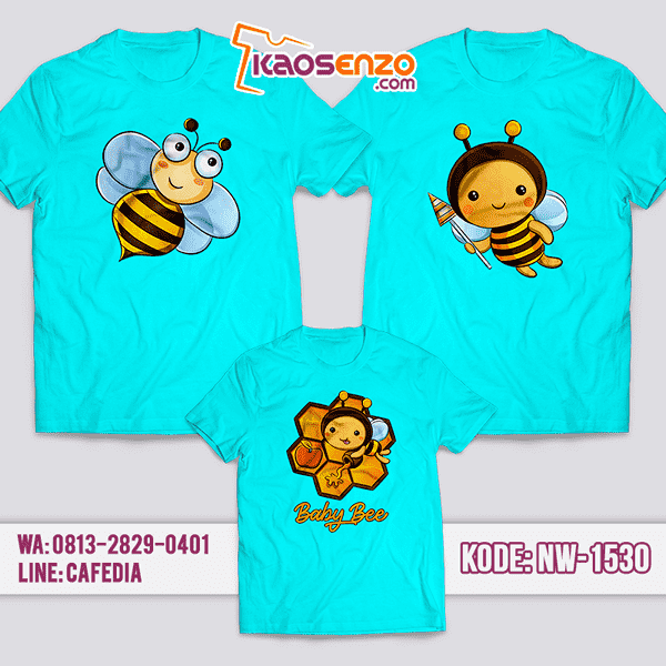 Baju Kaos Couple Keluarga Bee | Kaos Family Custom | Kaos Bee- NW 1530