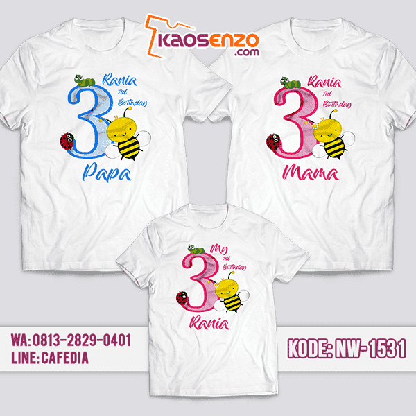 Baju Kaos Couple Keluarga Bee | Kaos Ultah Anak | Kaos Bee - NW 1531