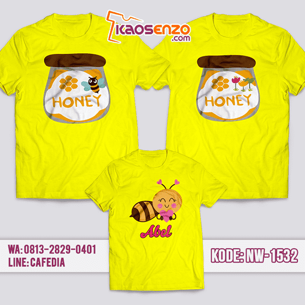 Baju Kaos Couple Keluarga Bee | Kaos Family Custom | Kaos Bee- NW 1532