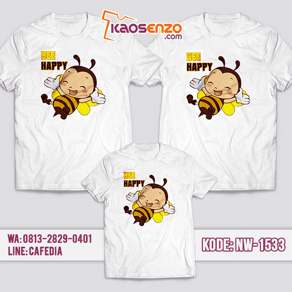 Baju Kaos Couple Keluarga Bee | Kaos Family Custom | Kaos Bee- NW 1533