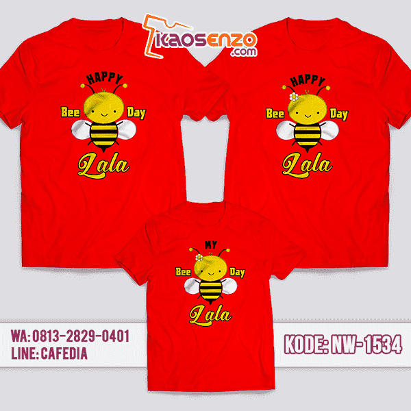 Kaos Couple Keluarga Bee | Kaos Ulang Tahun Anak | Kaos Bee - NW 1534