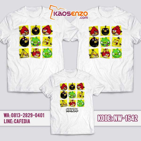 Baju Kaos Couple Keluarga Angry Bird | Kaos Family Custom | Kaos Angry Bird - NW 1542