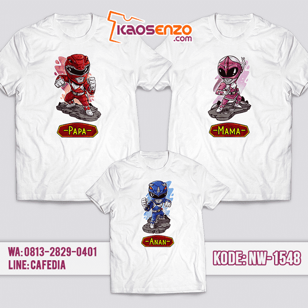 Baju Kaos Couple Keluarga Power Rangers | Kaos Family Custom | Kaos Power Rangers - NW 1548