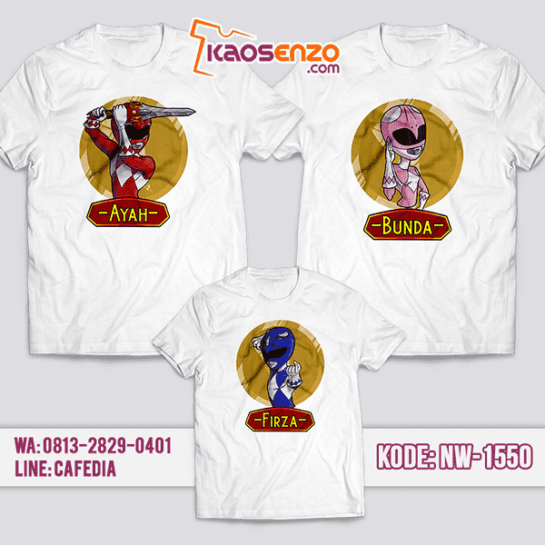 Baju Kaos Couple Keluarga Power Rangers | Kaos Family Custom | Kaos Power Rangers - NW 1550