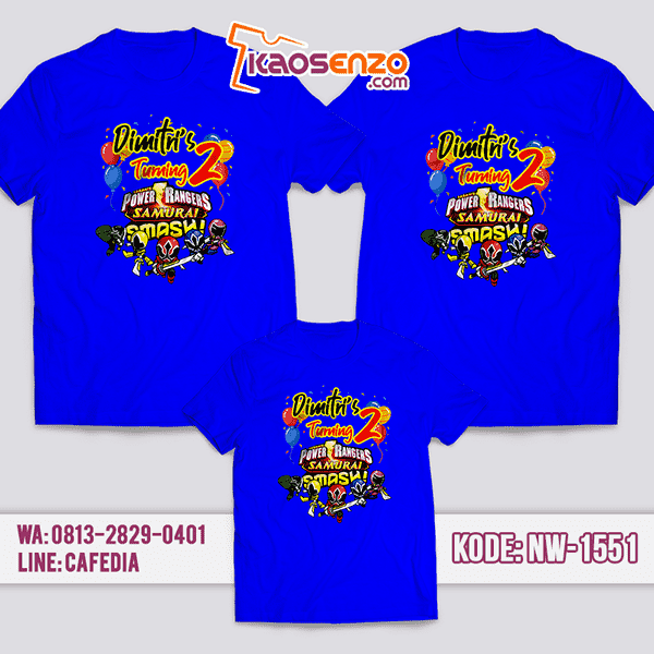 Kaos Couple Keluarga Power Rangers | Kaos Ulang Tahun Anak | Kaos Power Rangers - NW 1551