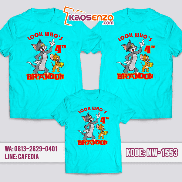 Kaos Couple Keluarga Tom & Jerry | Kaos Ulang Tahun Anak | Kaos Tom & Jerry - NW 1553