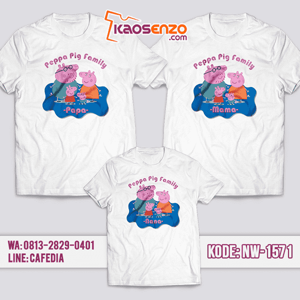 Baju Kaos Couple Keluarga Peppa Pig | Kaos Family Custom | Kaos Peppa Pig - NW 1571