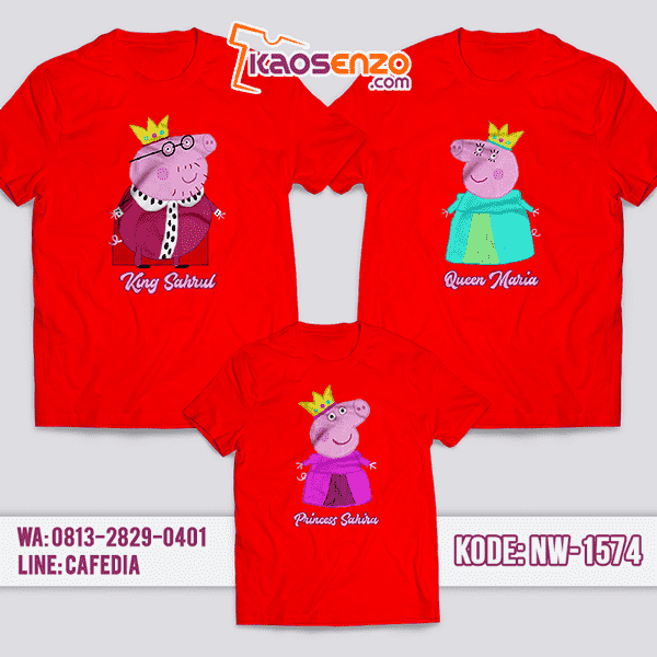 Baju Kaos Couple Keluarga Peppa Pig | Kaos Family Custom | Kaos Peppa Pig - NW 1574