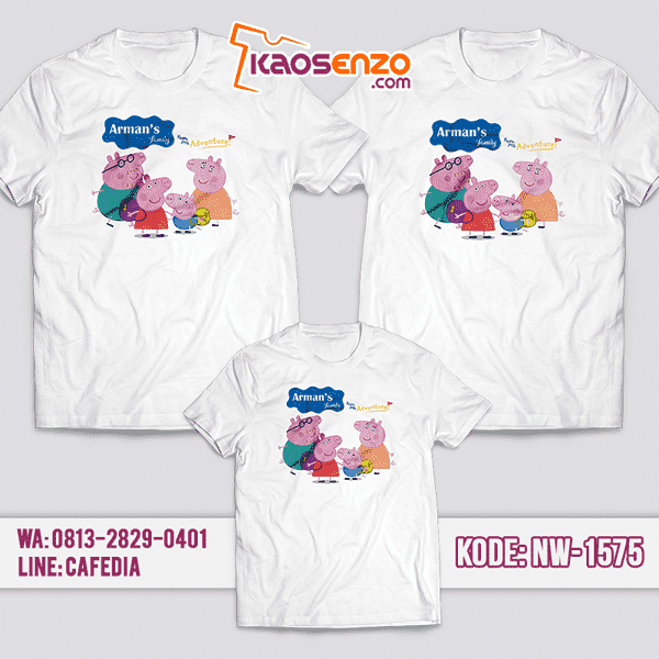 Baju Kaos Couple Keluarga Peppa Pig | Kaos Family Custom | Kaos Peppa Pig - NW 1575