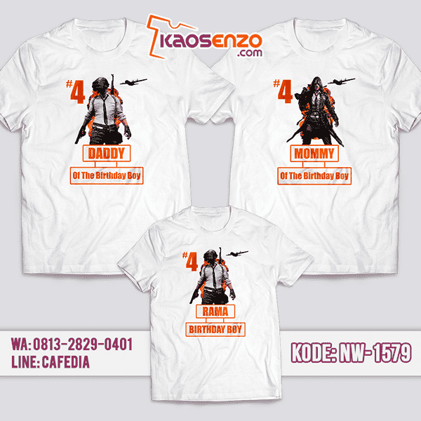 Baju Kaos Couple Keluarga PUBG | Kaos Ultah Anak | Kaos PUBG - NW 1579