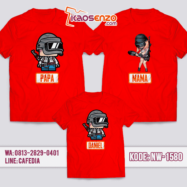 Baju Kaos Couple Keluarga PUBG | Kaos Family Custom | Kaos PUBG - NW 1580