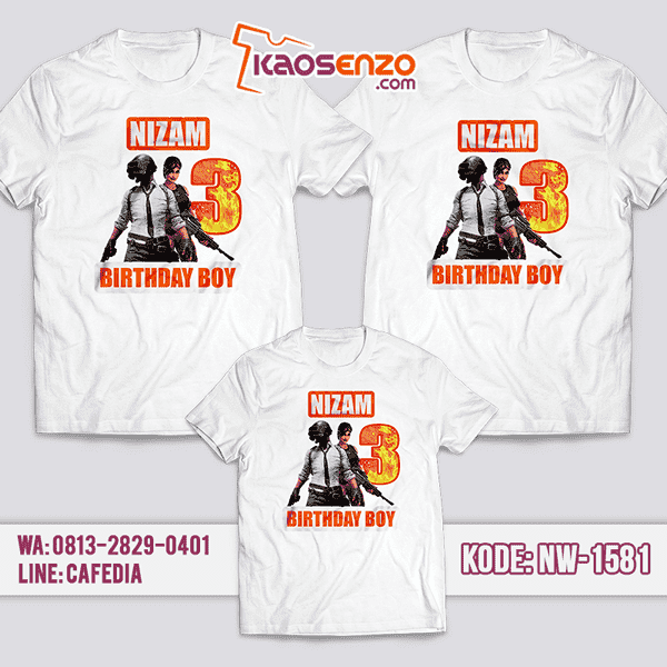 Baju Kaos Couple Keluarga PUBG | Kaos Ultah Anak | Kaos PUBG - NW 1581