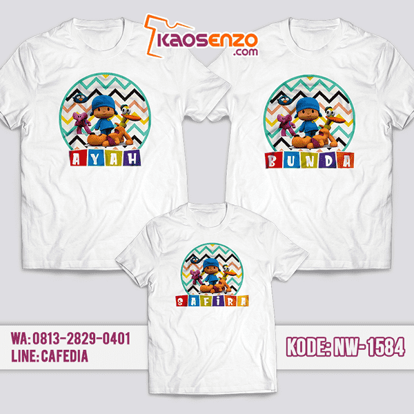 Baju Kaos Couple Keluarga Pocoyo | Kaos Family Custom | Kaos Pocoyo - NW 1584