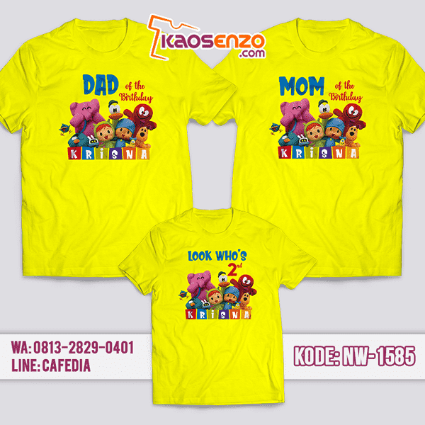 Kaos Couple Keluarga Pocoyo | Kaos Ulang Tahun Anak | Kaos Pocoyo - NW 1583